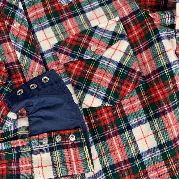 Vintage Network Pearl Snap Button Plaid Work Shirt - Picture 5 of 6